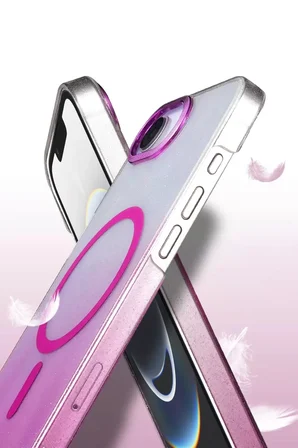 Newface Apple iPhone 16E Glossy Magsafe Kapak - Mor