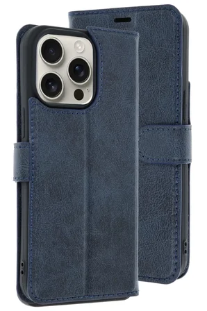 Newface Apple iPhone 15 Pro Max Kılıf Trend S Plus Kapaklı Kılıf - Lacivert