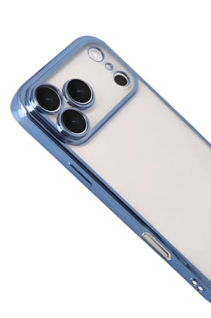 Newface Apple iPhone 17 Pro Max Razer Lensli Silikon - Açık Mavi