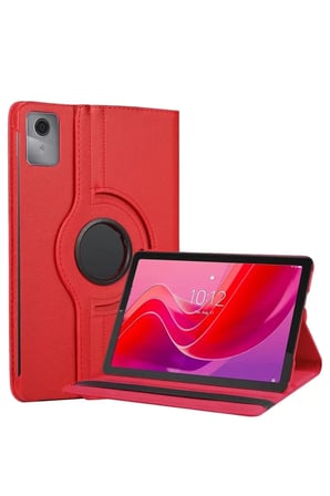 Newface Lenovo Tab M11 TB330FU 360 Tablet Deri Kılıf - Kırmızı