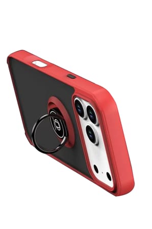 Newface Apple iPhone 17 Pro Max Montreal Yüzüklü Silikon Kapak - Kırmızı