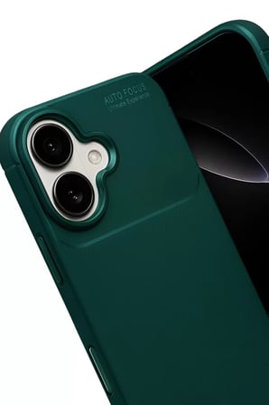 Newface Apple iPhone 17 Auto Focus Karbon Kapak - Koyu Yeşil