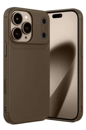 Newface Apple iPhone 17 Pro Auto Focus Karbon Kapak - Kahverengi