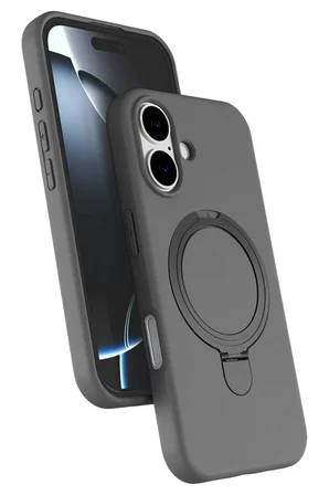 Newface Apple iPhone 16 Plus Regal Magsafe Standlı Kapak - Titan Gri
