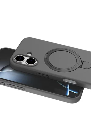 Newface Apple iPhone 16 Plus Regal Magsafe Standlı Kapak - Titan Gri