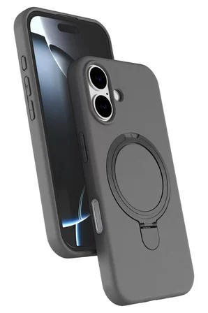Newface Apple iPhone 16 Regal Magsafe Standlı Kapak - Titan Gri