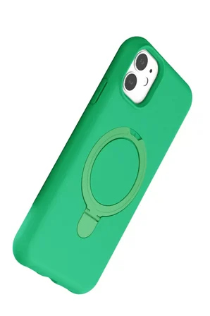 Newface Apple iPhone 11 Regal Magsafe Standlı Kapak - Yeşil