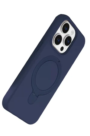 Newface Apple iPhone 15 Pro Max Regal Magsafe Standlı Kapak - Lacivert