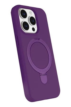 Newface Apple iPhone 15 Pro Max Regal Magsafe Standlı Kapak - Derin Mor