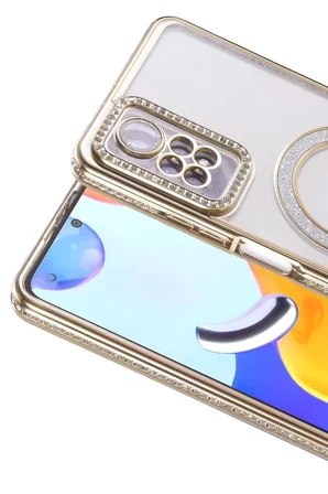 Newface Xiaomi Redmi Note 12 Pro 4G Joke Simli Magneticsafe Kılıf - Gold