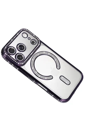 Newface Apple iPhone 17 Pro Joke Simli Magneticsafe Kılıf - Derin Mor