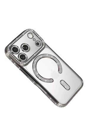 Newface Apple iPhone 17 Pro Max Joke Simli Magneticsafe Kılıf - Gümüş