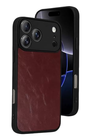 Newface Apple iPhone 17 Pro Max Aras Deri Kapak - Bordo