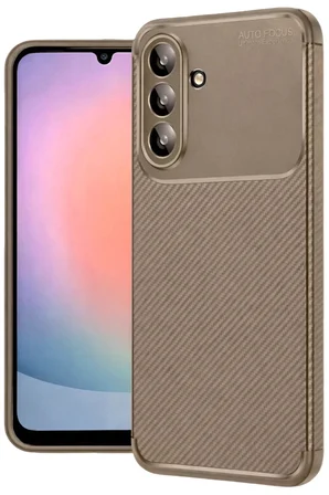 Newface Samsung Galaxy A37 5G Auto Focus Karbon Kapak - Kahverengi