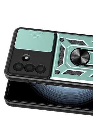 Newface Samsung Galaxy A57 5G Pars Lens Yüzüklü Silikon - Yeşil