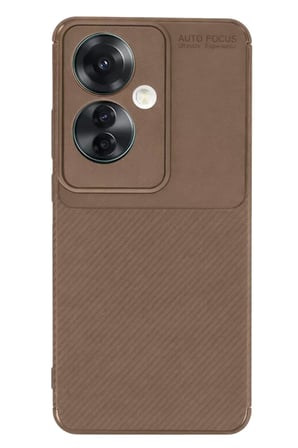 Newface Oppo Reno 11F Kılıf Auto Focus Karbon Kapak - Kahverengi