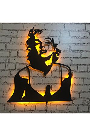 Marlıyn Monroe 50 X 50 Led Işıklı Tablo - Ahşap Duvar Dekorasyonu