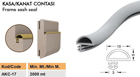 Yandan Tırnaklı D Fitil Ahşap Kapı Contası Kahve Rengi Amerikan Panel Kapı Fitili 25 Metre 10mm