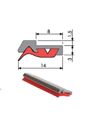 Cnc Kızak Fitili Puntalı Sıyırıcı Tipi Cnc Contası 5 Metre Kırmızı