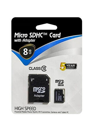 8 Gb Micro Sd Adaptör Dahil Hafıza Kartı Mikro SD Kart ve Adaptörü