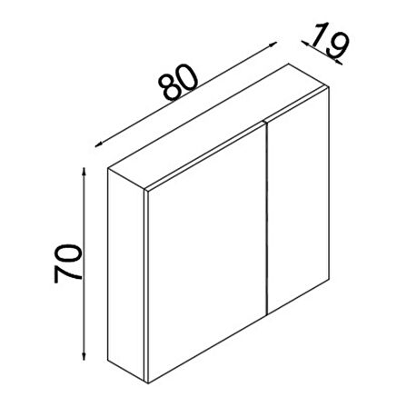 Teta Home Tokyo 80CM Mdf Banyo Üst Aynalı Dolap