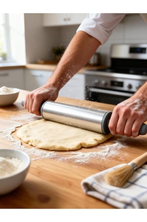 Metal Merdane Alüminyum Hamur Açıcı Merdane Oklava Pizza Hamuru Börek Baklava Kurabiye Açma Merdanesi 45 cm - Ø50mm