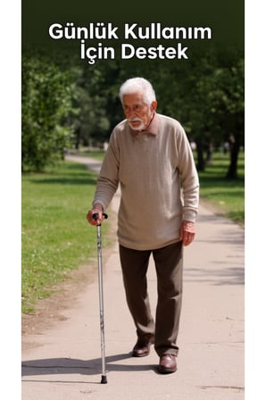 Alüminyum Yürüyüş Bastonu 90 cm Sabit Boy Ortopedik Destek Bastonu Ergonomik Saplı Hafif Yaşlı Bastonu Kaymaz Taban
