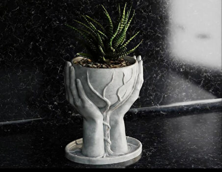 MERMER DESENLİ HAND OF TREE VAZO