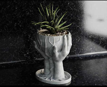 MERMER DESENLİ HAND OF TREE VAZO