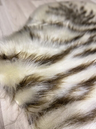 Tiger Süet Taban, Yıkanabilir Lüks Aslan Kürk Halı Post Bej 100x150