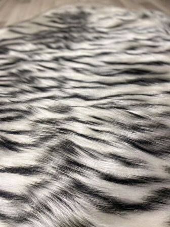 Tiger Süet Taban, Yıkanabilir Lüks Zebra Kürk Halı Post Beyaz 100x150