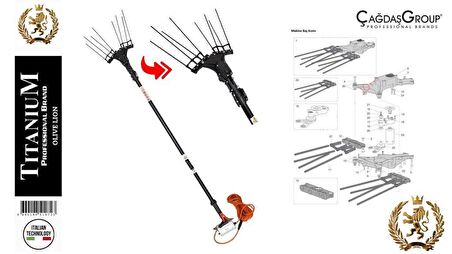 Titanium Olive Lion Plus Akülü Zeytin Meyve Hasat Makinesi 33V Taraklı