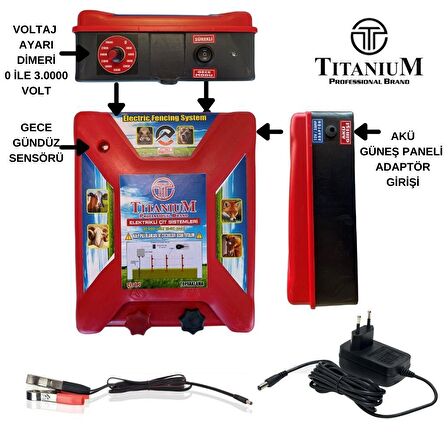 Titanium Night Shock 30K Elektirikli Çit Sistemi Set-3 30000 Volt