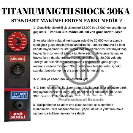 Titanium Night Shock 30KA Elektirikli Çit Sistemi Set-1 30000 Volt