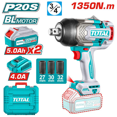 TOTAL LI-ON AKÜLÜ 1350 NM SOMUN SÖKME - TIWLI20135E