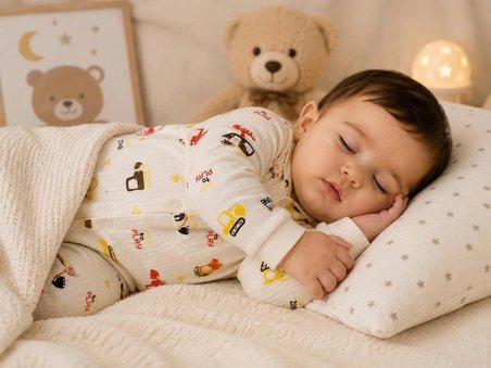 Gökçe Baby Bebek İş Makinesi Desenli Uzun Kollu Tulum – Yumuşak Pamuklu Çıtçıtlı Bebek Zıbını