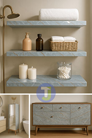 Technojet Kendinden yapışkanlı Mermer Desen Folyo Tezgah Mutfak Banyo Duvar Kaplama 60cmX500cm