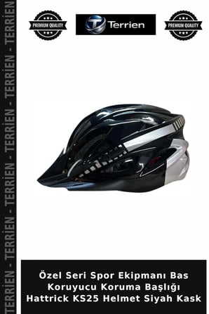 Özel Seri Spor Ekipmanı Bas Koruyucu Koruma Başlığı Hattrick KS25 Helmet Siyah Kask