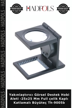 Yakınlaştırıcı Görsel Destek Hobi Aleti -25x25 Mm Full çelik Kaplı Katlamalı Büyüteç Th-9005b