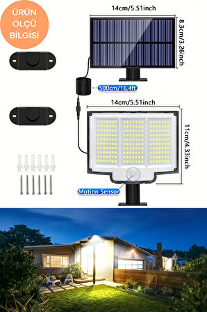 Technojet 220 LED Solar Duvar Lambası – 5mt Kablo, Kumandalı, 3 Modlu, IP65 Bahçe Aydınlatma Beyaz