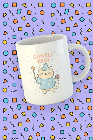 Blupiki Koleksiyonu Sihirli Kedi Temalı Sevimli Kupa