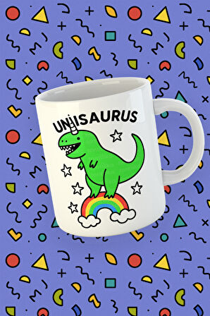 Blupiki Koleksiyonu Unisaurus Gökkuşağı Temalı Sevimli Dinozor Kupa