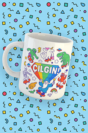 Blupiki Koleksiyonu Çılgın Karakterler Renkli Mizahi Kupa