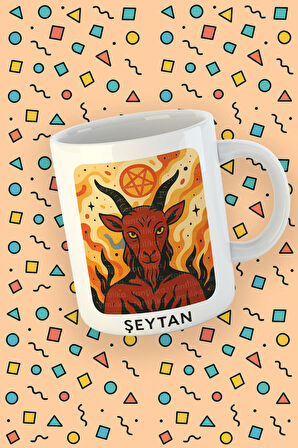 Kartura Koleksiyonu – Tarot Şeytan Kartı Özel Tasarım Kupa Bardak