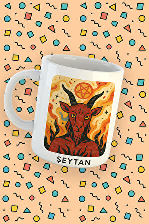 Kartura Koleksiyonu – Tarot Şeytan Kartı Özel Tasarım Kupa Bardak