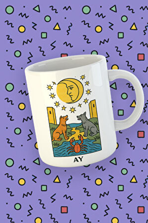 Kartura Koleksiyonu – Tarot Ay Kartı Özel Tasarım Kupa Bardak