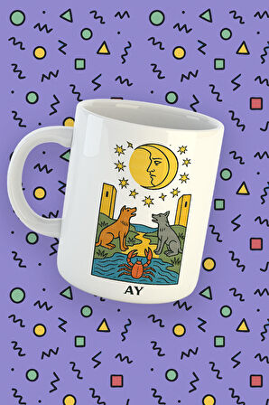 Kartura Koleksiyonu – Tarot Ay Kartı Özel Tasarım Kupa Bardak