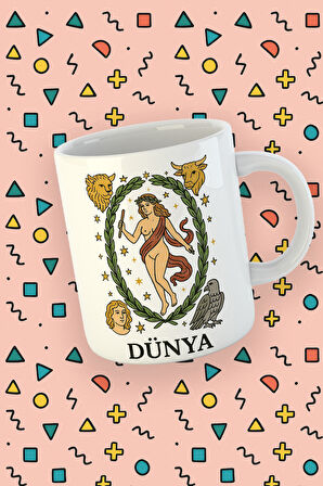 Kartura Koleksiyonu – Tarot Dünya Kartı Özel Tasarım Kupa Bardak