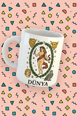 Kartura Koleksiyonu – Tarot Dünya Kartı Özel Tasarım Kupa Bardak