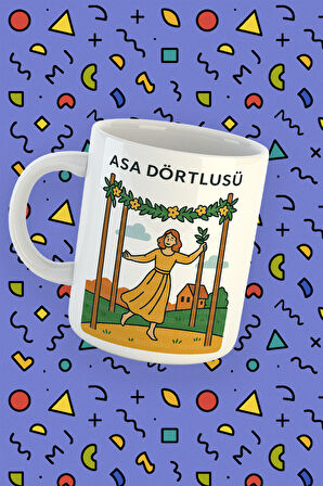 Kartura Koleksiyonu – Tarot Asa Dörtlüsü Kartı Özel Tasarım Kupa Bardak